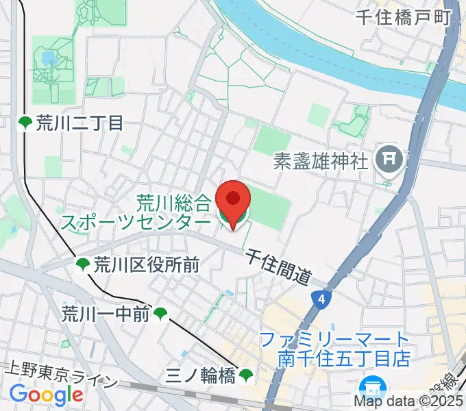 荒川総合スポーツセンターの地図