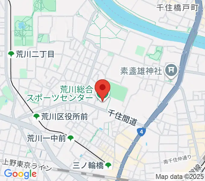 荒川総合スポーツセンターの地図