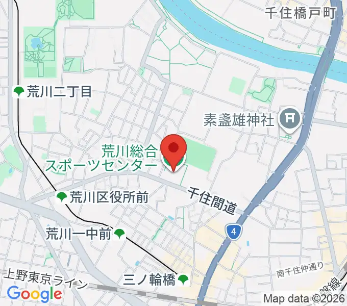 荒川総合スポーツセンターの地図