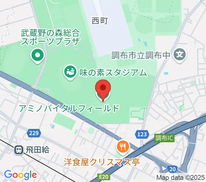アミノバイタルフィールドの地図