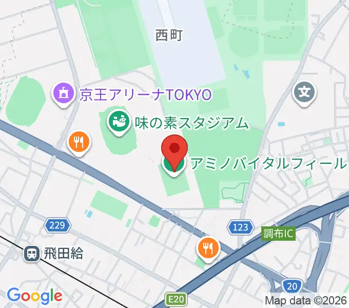 アミノバイタルフィールドの地図