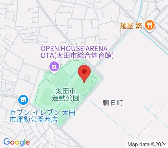 太田市運動公園陸上競技場の地図