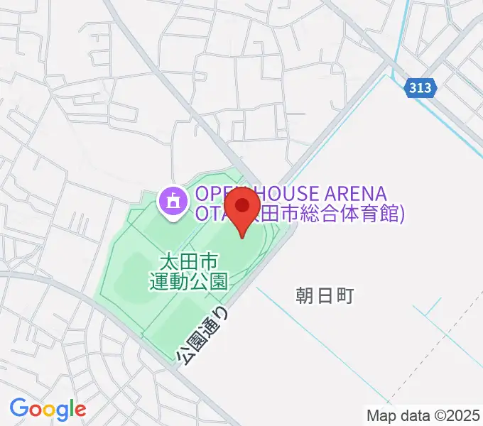 太田市運動公園陸上競技場の地図