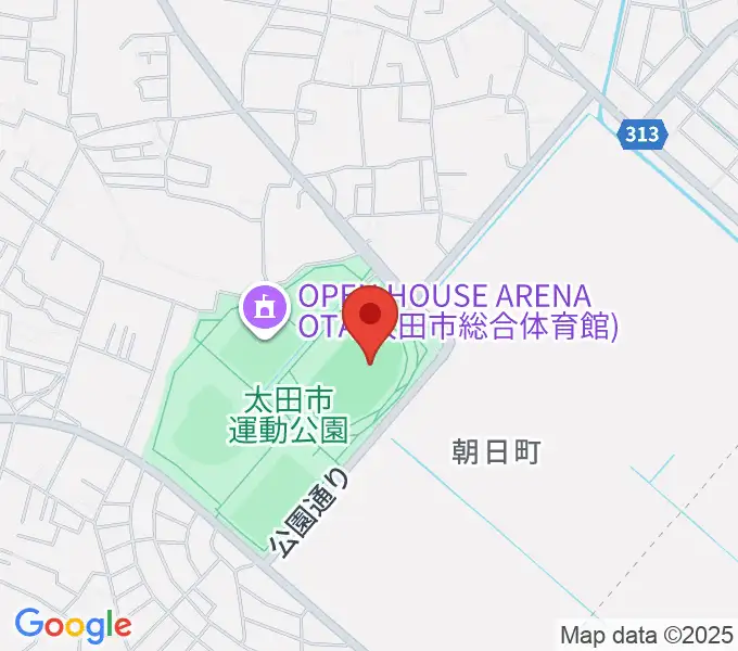 太田市運動公園陸上競技場の地図