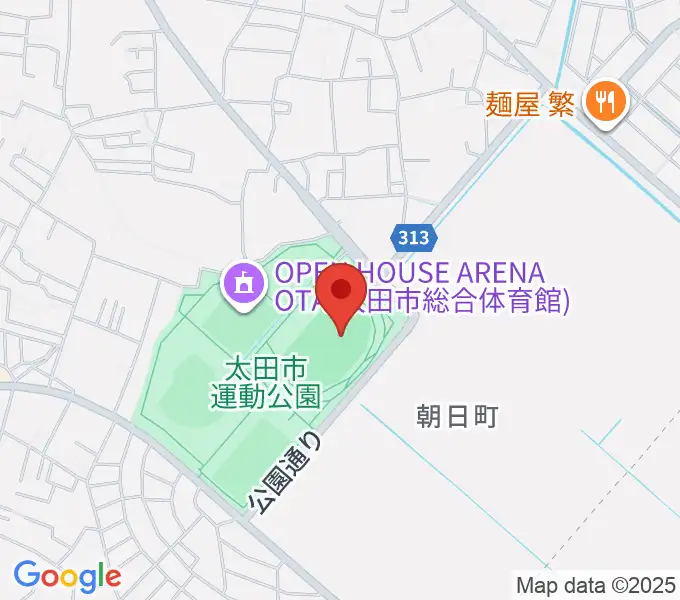 太田市運動公園陸上競技場の地図