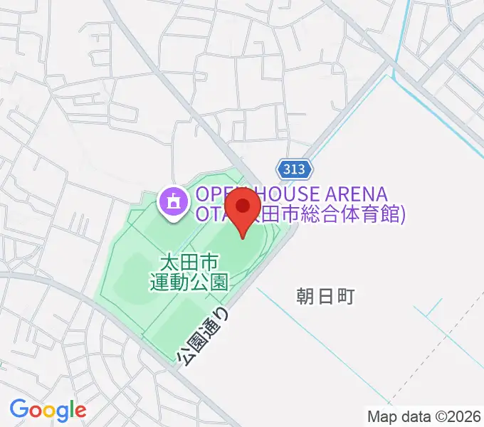太田市運動公園陸上競技場の地図