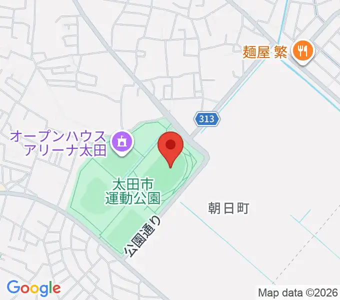 太田市運動公園陸上競技場の地図
