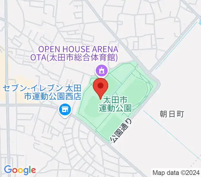 太田市運動公園野球場の地図