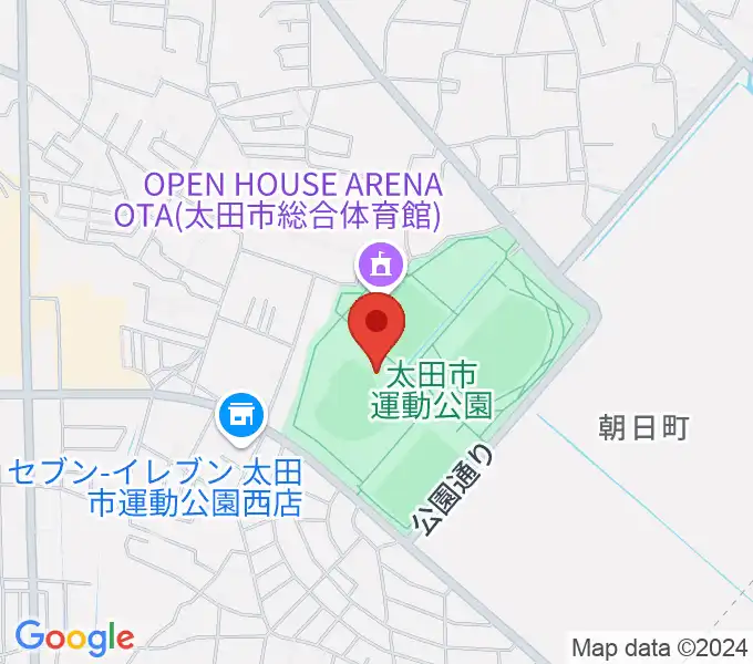 太田市運動公園野球場の地図