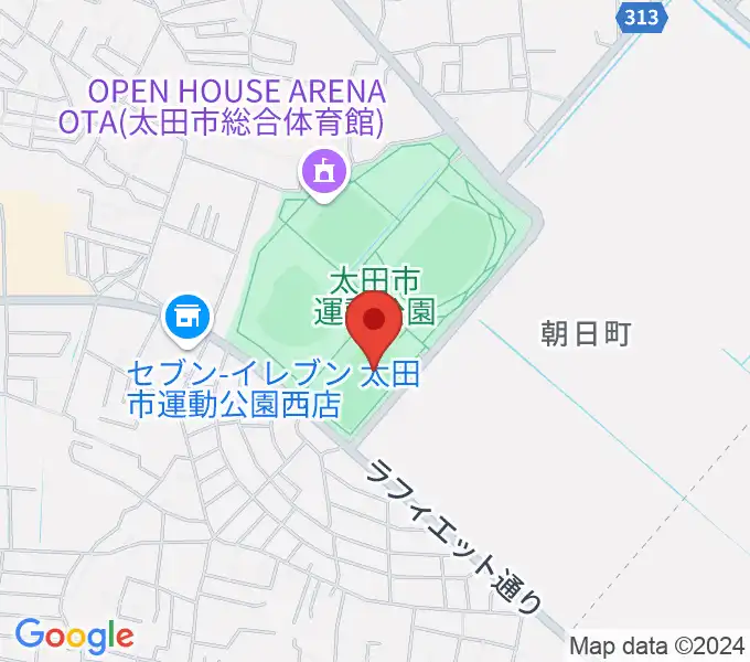 太田市運動公園サッカー・ラグビー場の地図