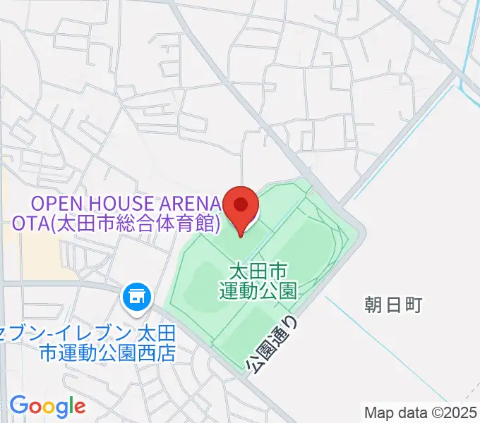 オープンハウスアリーナ太田の地図
