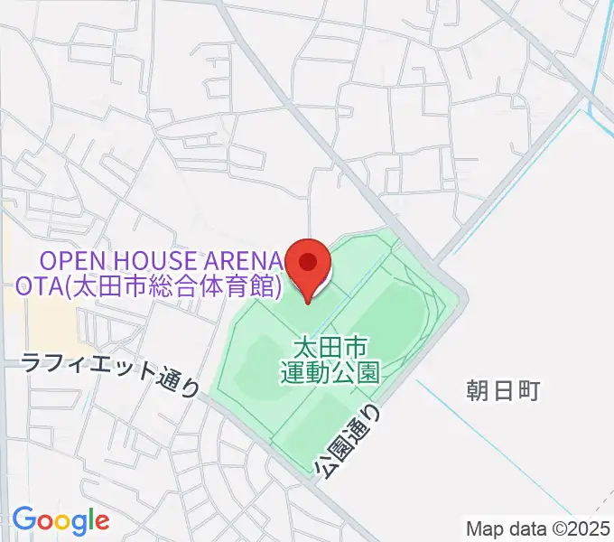 オープンハウスアリーナ太田の地図