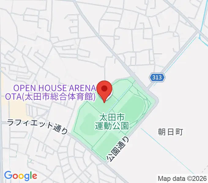 オープンハウスアリーナ太田の地図