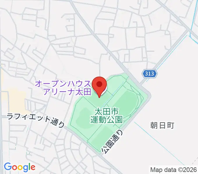 オープンハウスアリーナ太田の地図