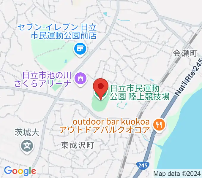 日立市民運動公園陸上競技場の地図