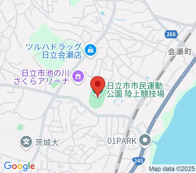 日立市民運動公園陸上競技場の地図