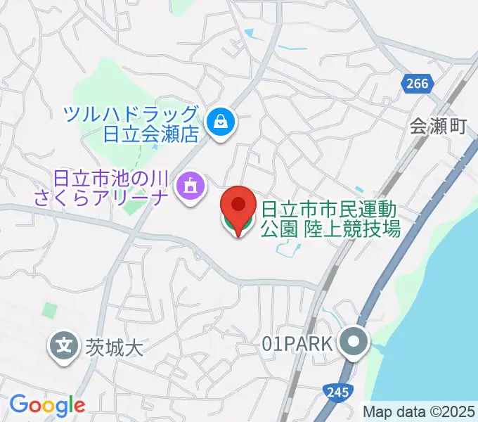 日立市民運動公園陸上競技場の地図