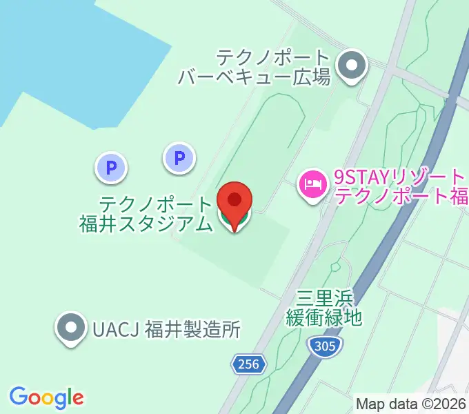 テクノポート福井スタジアムの地図
