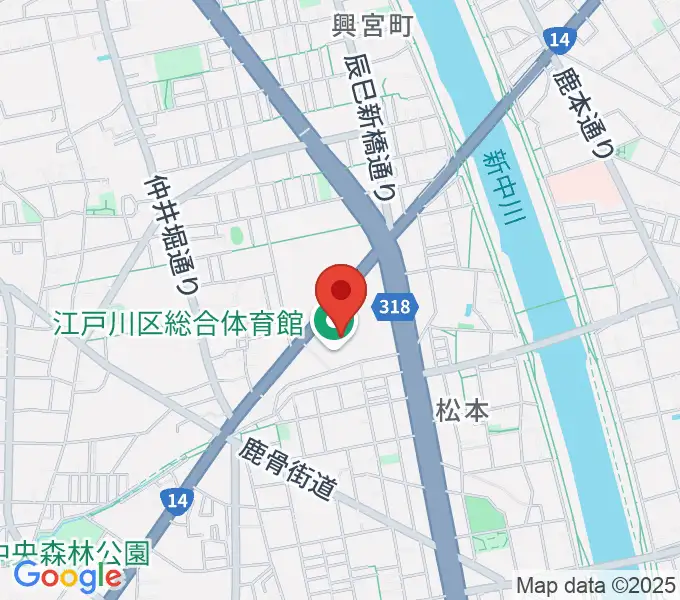 江戸川区総合体育館の地図
