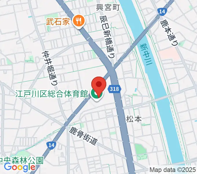 江戸川区総合体育館の地図
