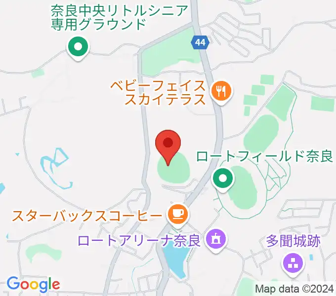 ロートスタジアム奈良の地図