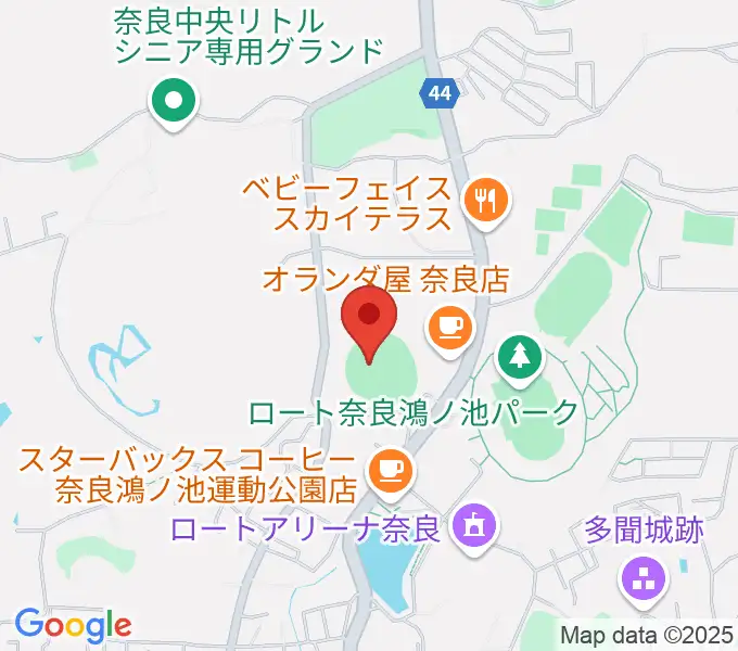 ロートスタジアム奈良の地図