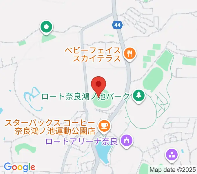 ロートスタジアム奈良の地図