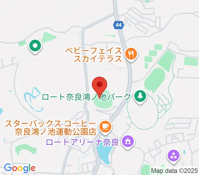 ロートスタジアム奈良の地図