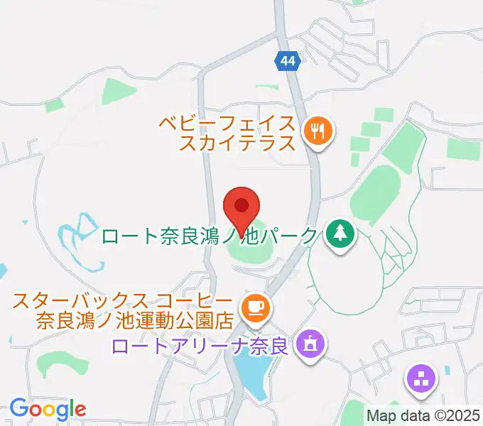 ロートスタジアム奈良の地図