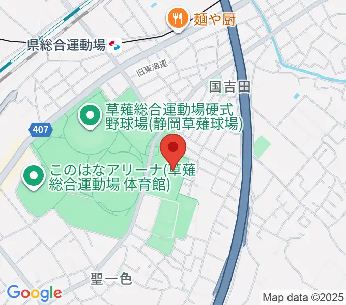 草薙総合運動場球技場の地図