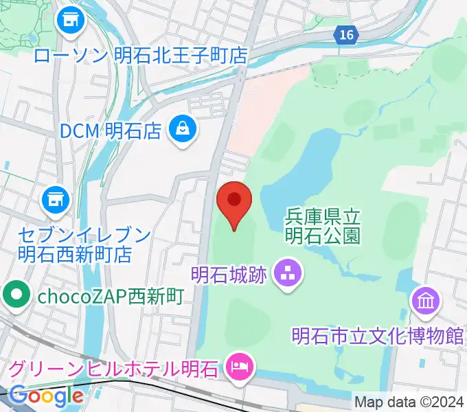 きしろスタジアム 明石公園陸上競技場の地図