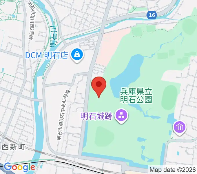きしろスタジアム 明石公園陸上競技場の地図