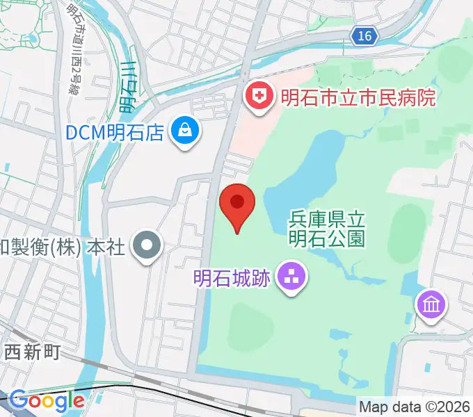 きしろスタジアム 明石公園陸上競技場の地図