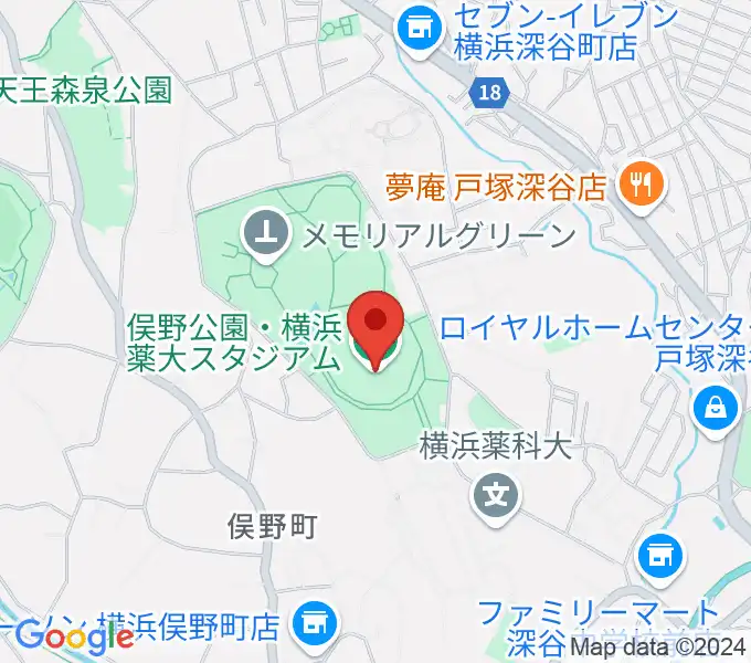 俣野公園・横浜薬大スタジアムの地図