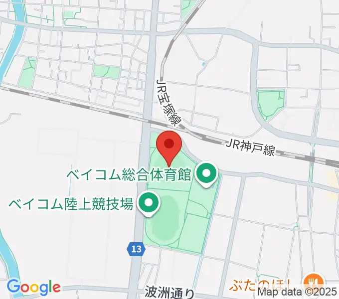 ベイコム野球場の地図