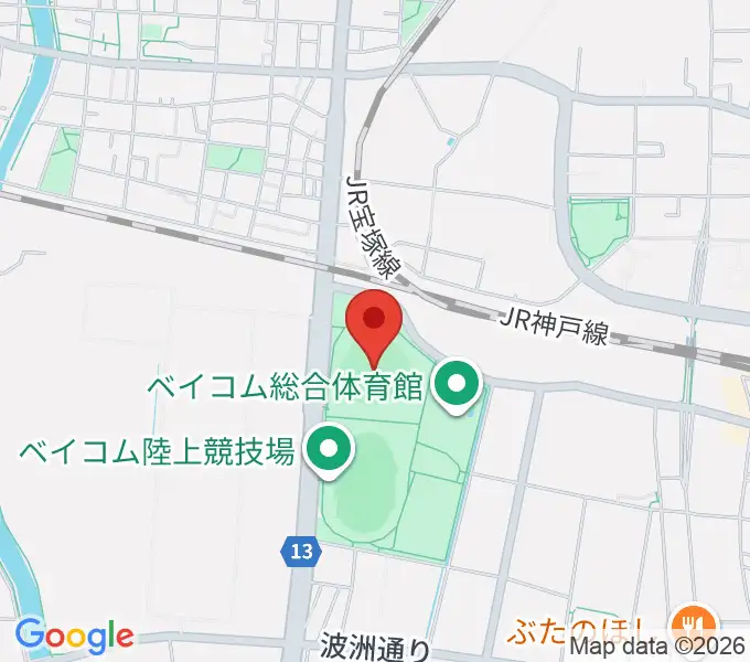 ベイコム野球場の地図