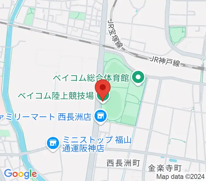 ベイコム陸上競技場の地図