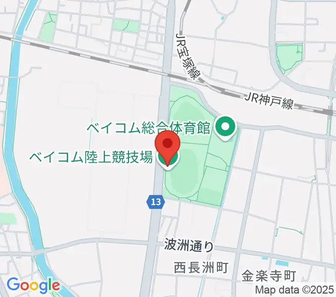 ベイコム陸上競技場の地図
