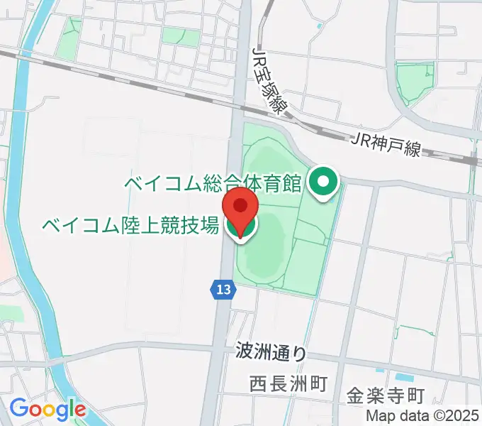 ベイコム陸上競技場の地図