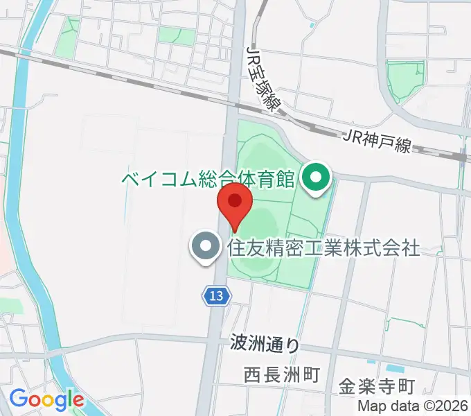 ベイコム陸上競技場の地図