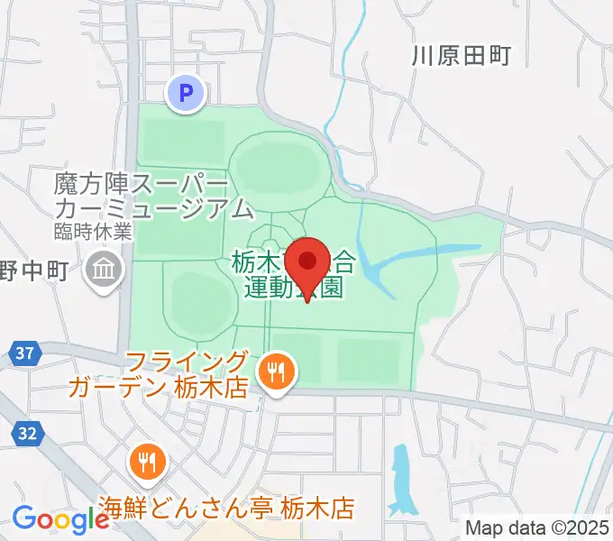 マルワ・アリーナとちぎの地図
