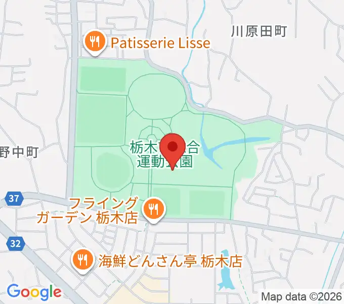 マルワ・アリーナとちぎの地図