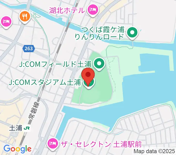 J:COMスタジアム土浦の地図