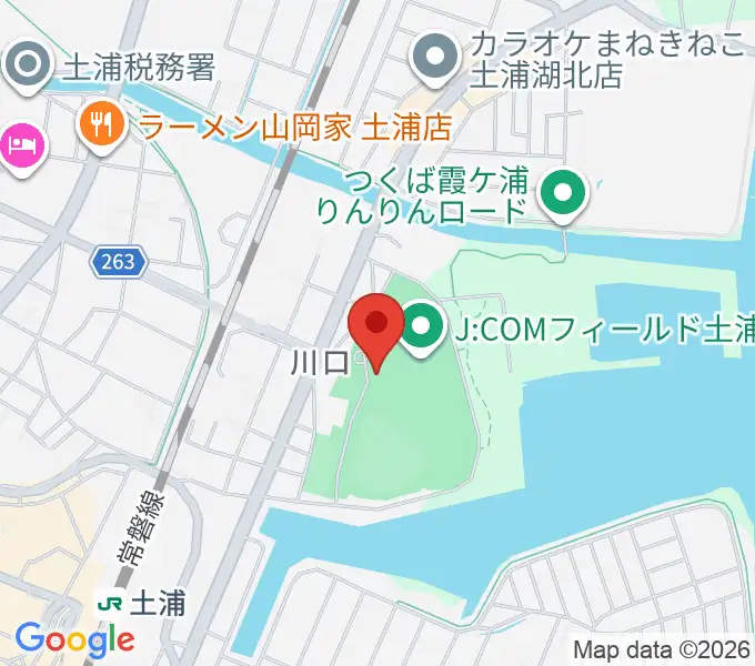 J:COMフィールド土浦の地図