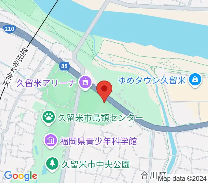 久留米市野球場の地図