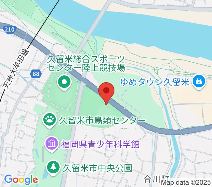 久留米市野球場の地図