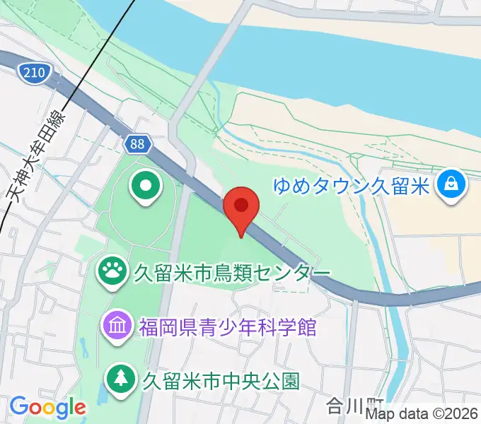 久留米市野球場の地図