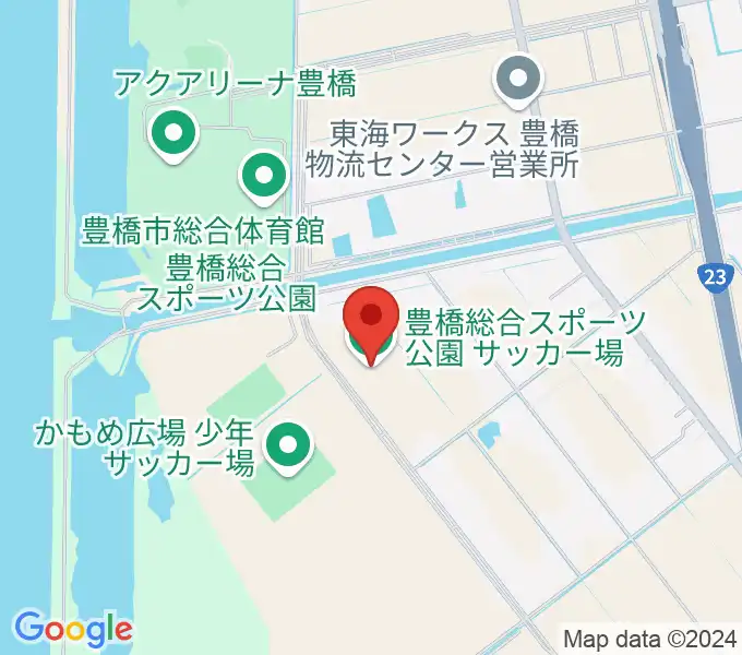 豊橋総合スポーツ公園サッカー場の地図