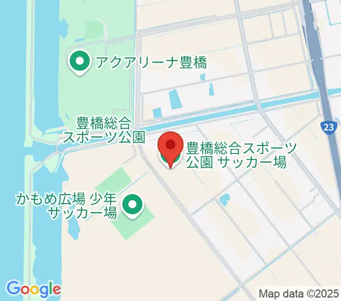 豊橋総合スポーツ公園サッカー場の地図