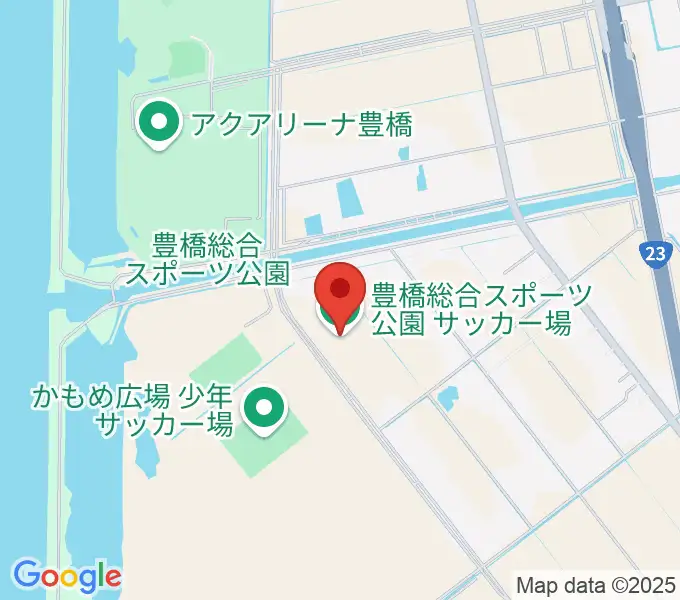 豊橋総合スポーツ公園サッカー場の地図